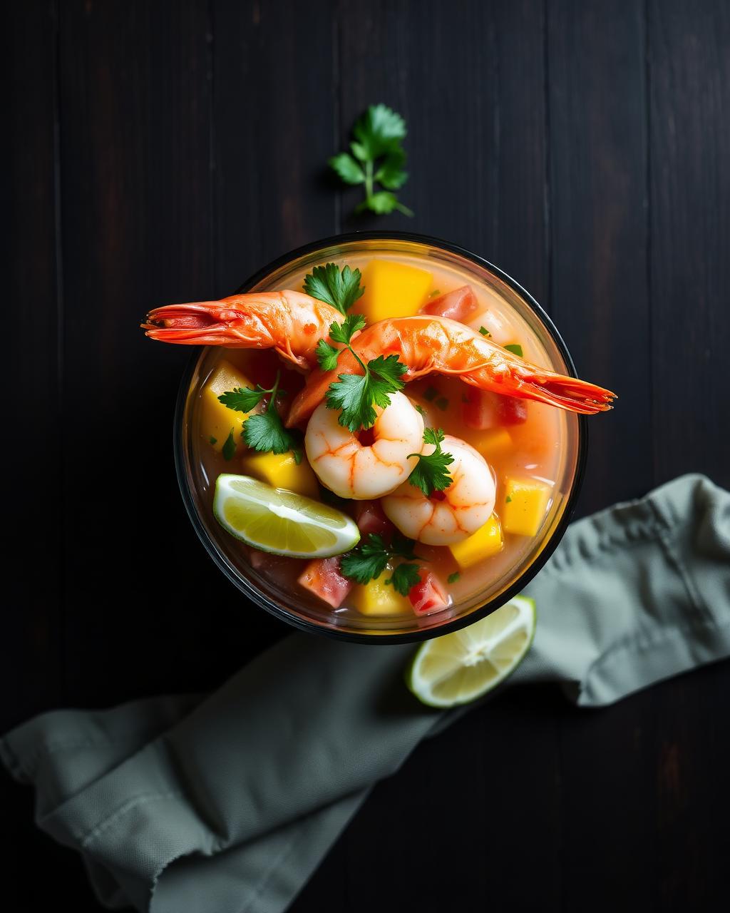 Shrimp and mango ceviche
